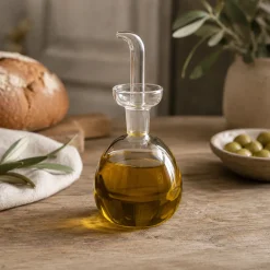 Aceitera y vinagrera redonda de cristal Thermic Luigi Bormioli