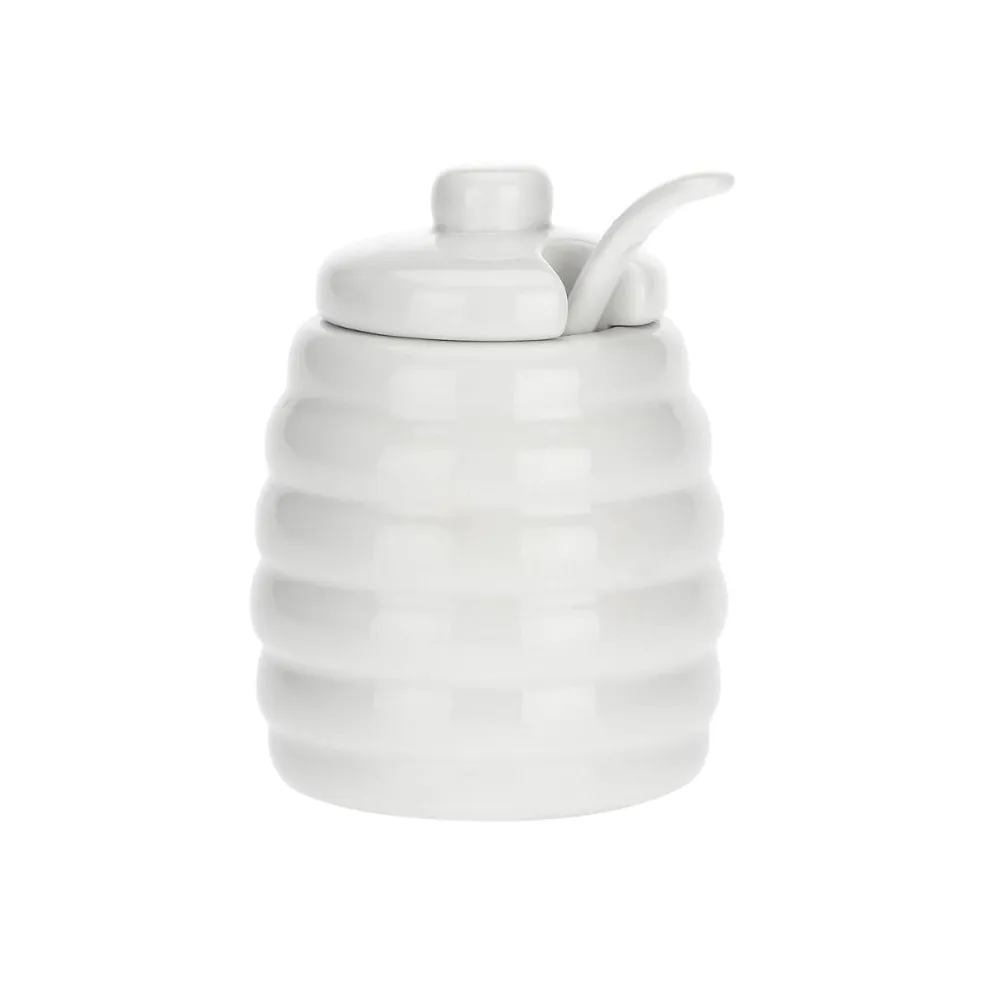 Azucarero con cuchara de porcelana Menage La Porcellana Bianca