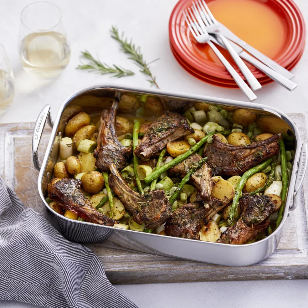 Bandeja asadora de acero inoxidable Le Creuset