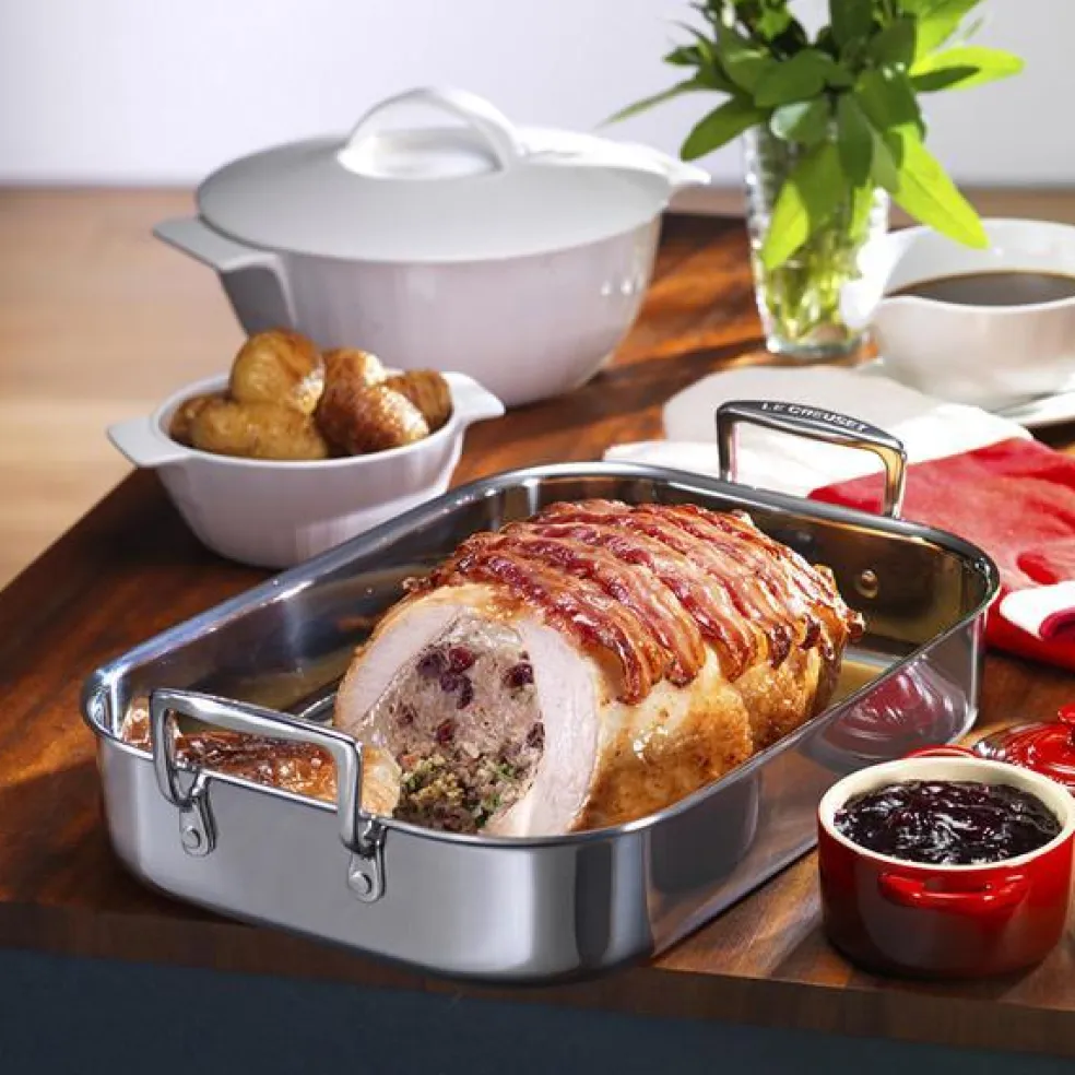 Bandeja asadora de acero inoxidable Le Creuset