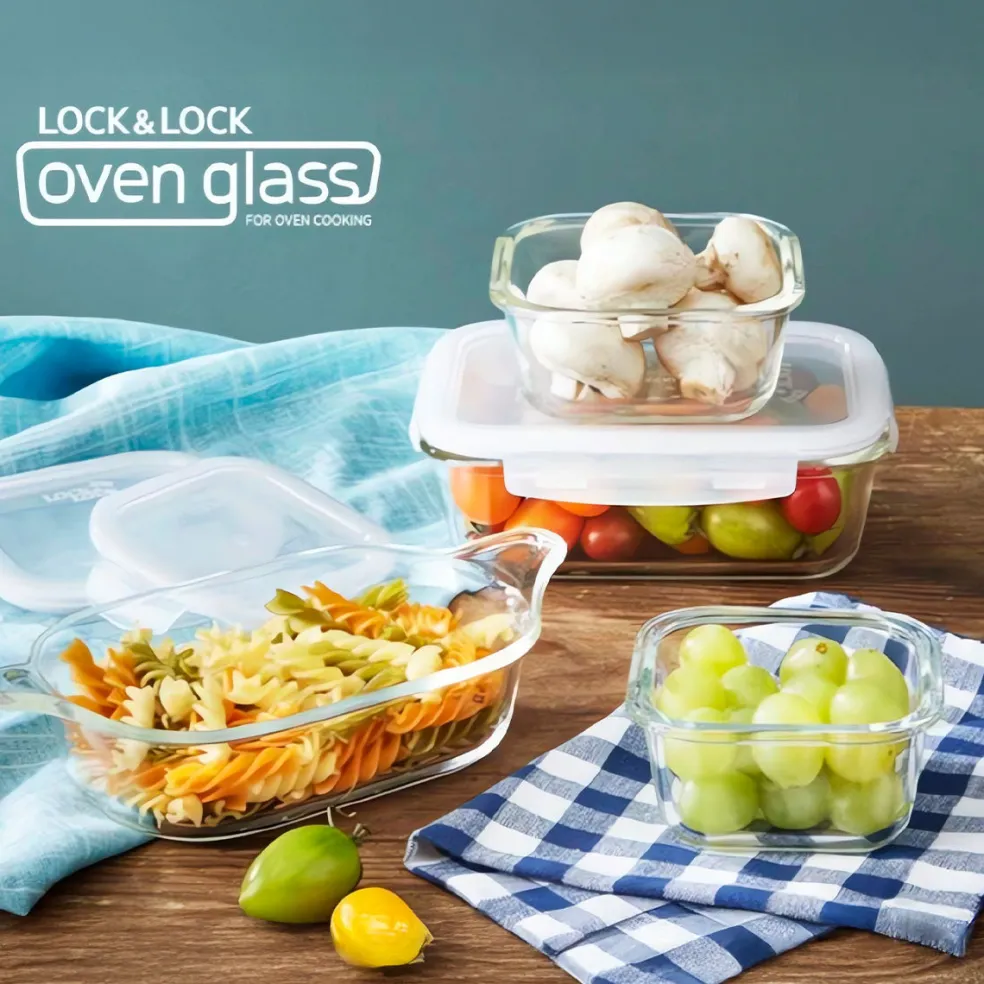 Bandeja para horno de cristal con asas Lock&Lock