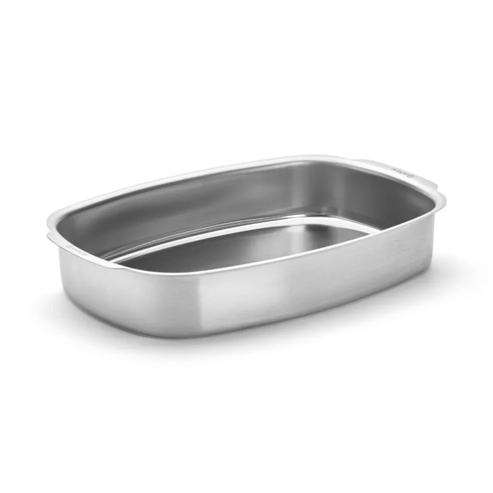 Bandeja rectangular honda para horno de acero inoxidable De Buyer