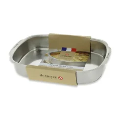Bandeja rectangular honda para horno de acero inoxidable De Buyer