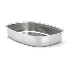Bandeja rectangular honda para horno de acero inoxidable De Buyer