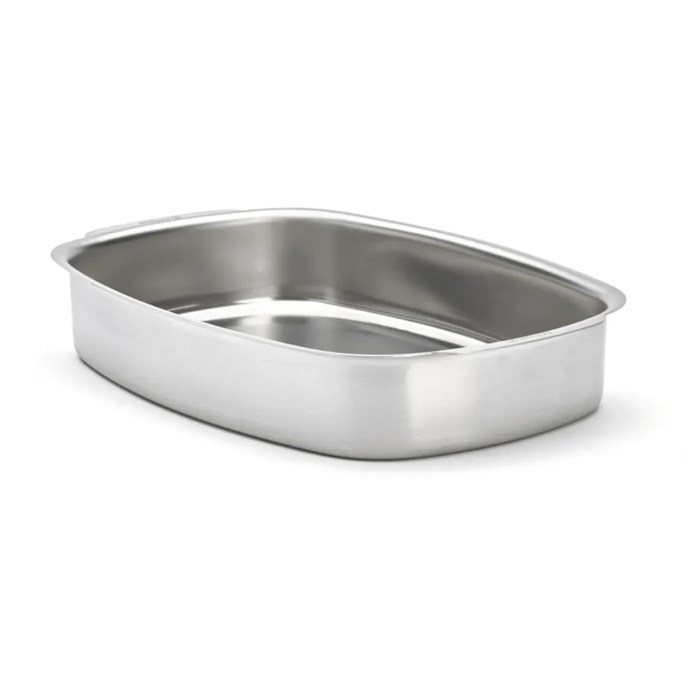Bandeja rectangular honda para horno de acero inoxidable De Buyer