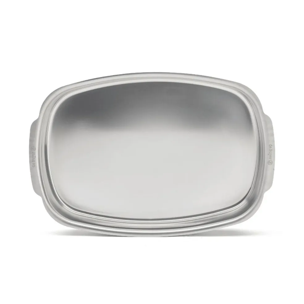 Bandeja rectangular honda para horno de acero inoxidable De Buyer