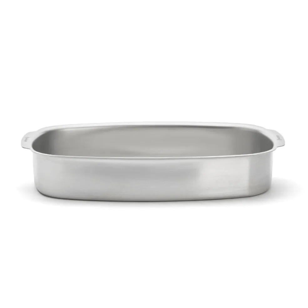 Bandeja rectangular honda para horno de acero inoxidable De Buyer