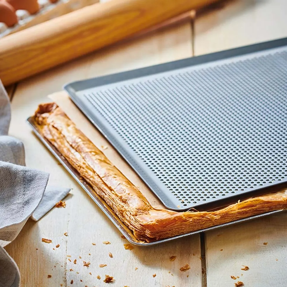 Bandeja rectangular perforada acero inox De Buyer