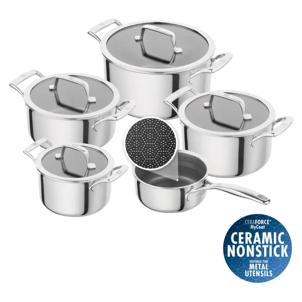 Batería de cocina de 5 piezas cerámicas con exterior inox Peak Zwilling