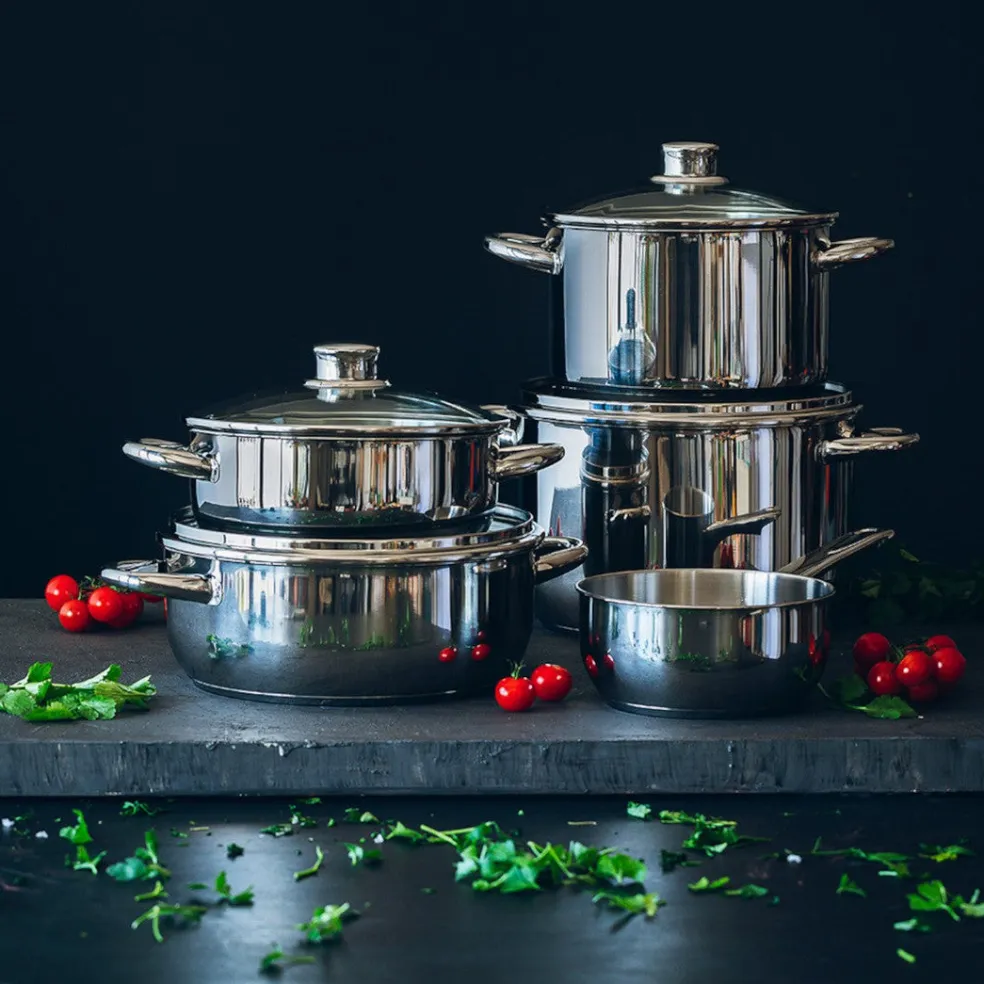 Batería de cocina 4 Piezas con tapas de cristal Optima Monix