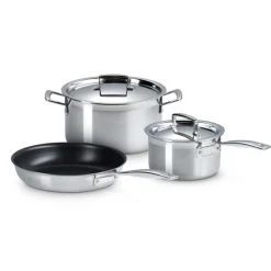 Batería de 3 piezas acero inoxidable Le Creuset