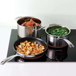 Batería de 3 piezas acero inoxidable Le Creuset