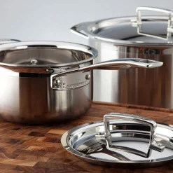 Batería de 3 piezas acero inoxidable Le Creuset