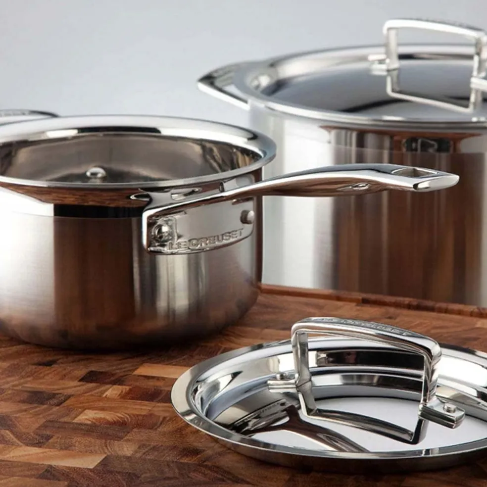 Batería de 3 piezas acero inoxidable Le Creuset