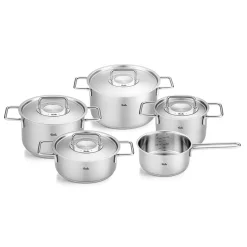 Batería 5 piezas acero inox con tapa de acero Pure Collection Fissler