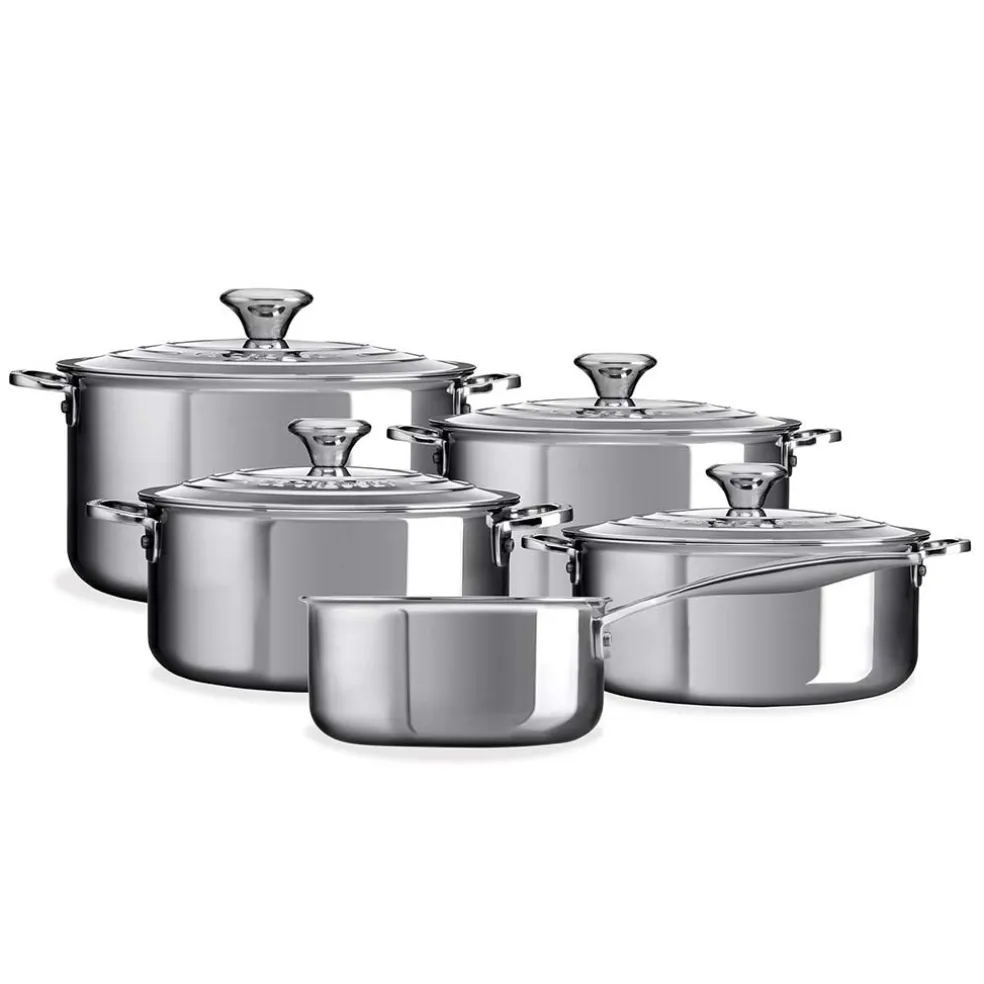 Batería 5 piezas acero inoxidable Signature Le Creuset