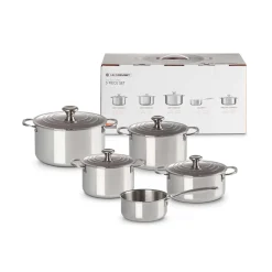 Batería 5 piezas acero inoxidable Signature Le Creuset