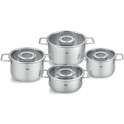 Batería 4 piezas acero inoxidable con tapa de cristal Pure Collection Fissler