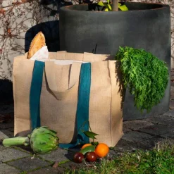 Bolsa de yute y algodón XL de Pebbly