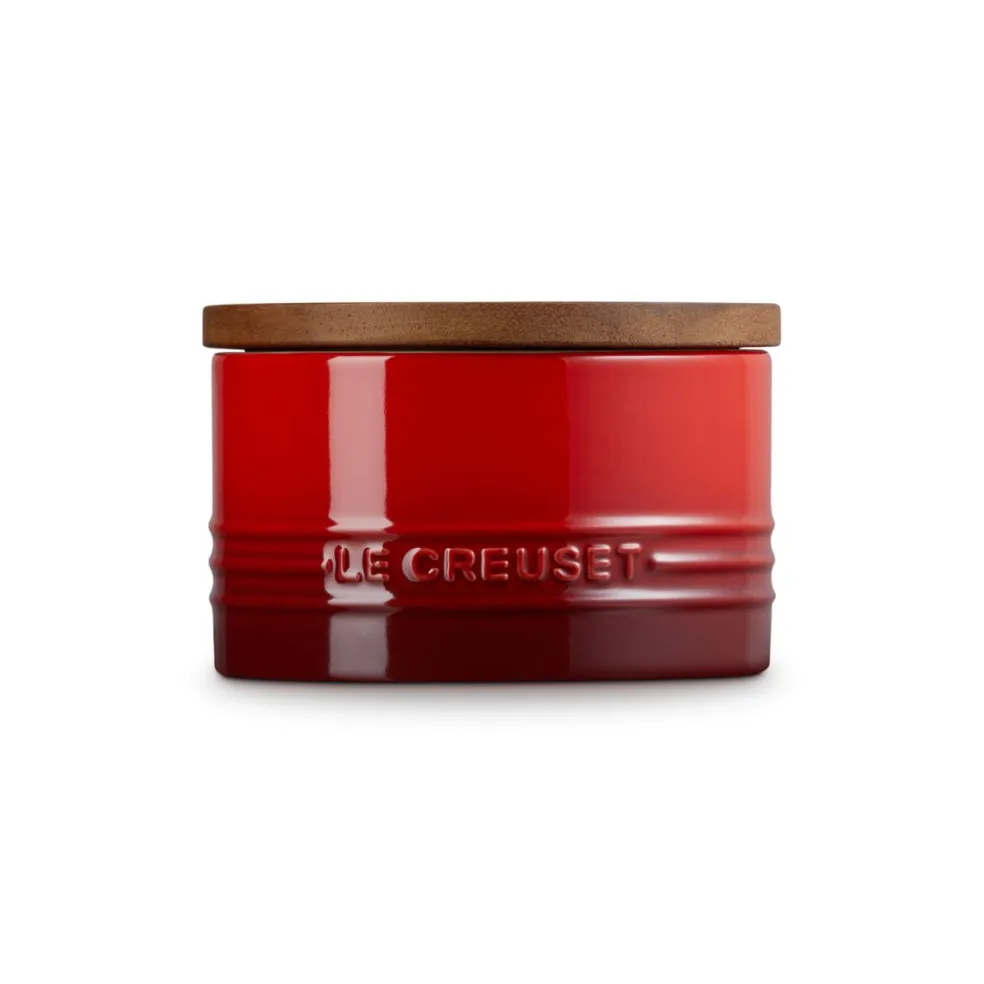 Bote cerámico con tapa de madera Signature Le Creuset