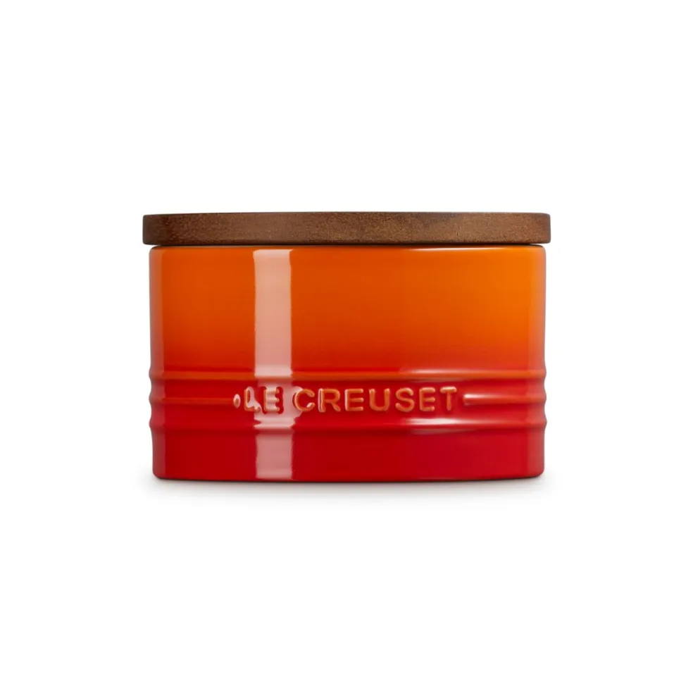 Bote cerámico con tapa de madera Signature Le Creuset
