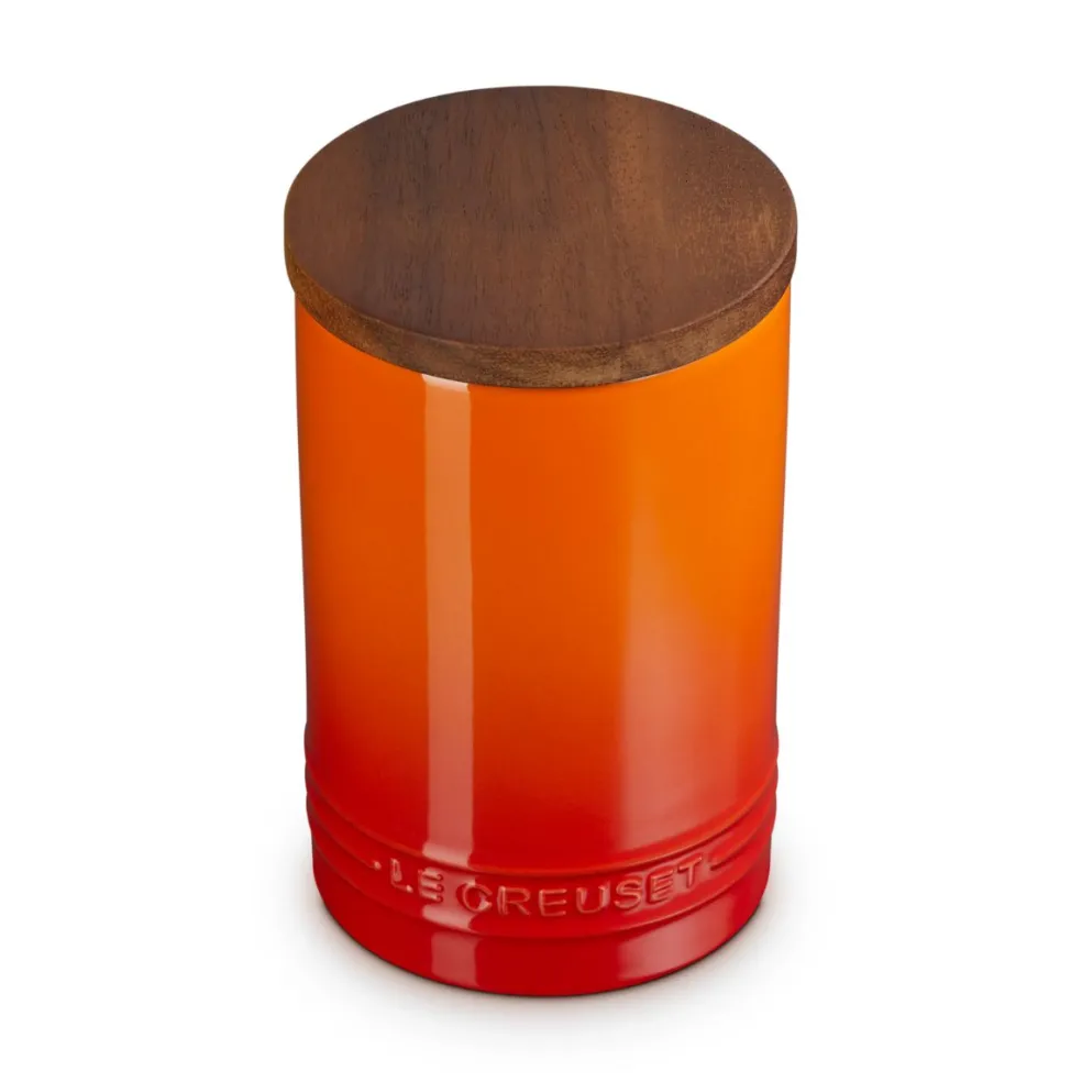 Bote cerámico con tapa de madera Signature Le Creuset