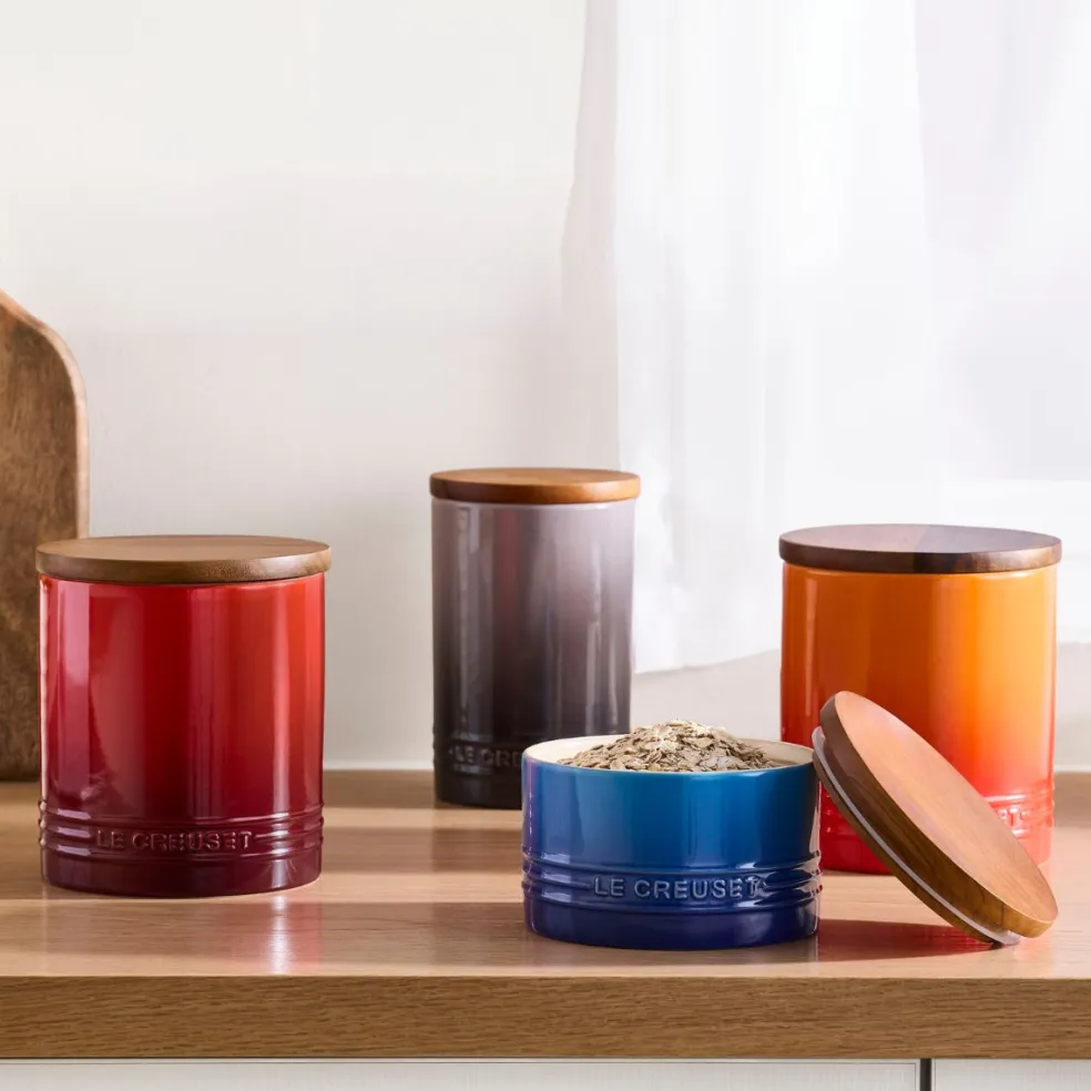 Bote cerámico con tapa de madera Signature Le Creuset