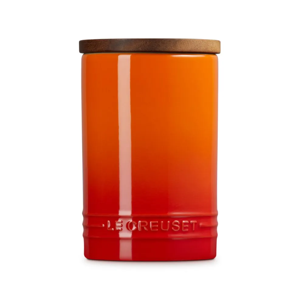 Bote cerámico con tapa de madera Signature Le Creuset