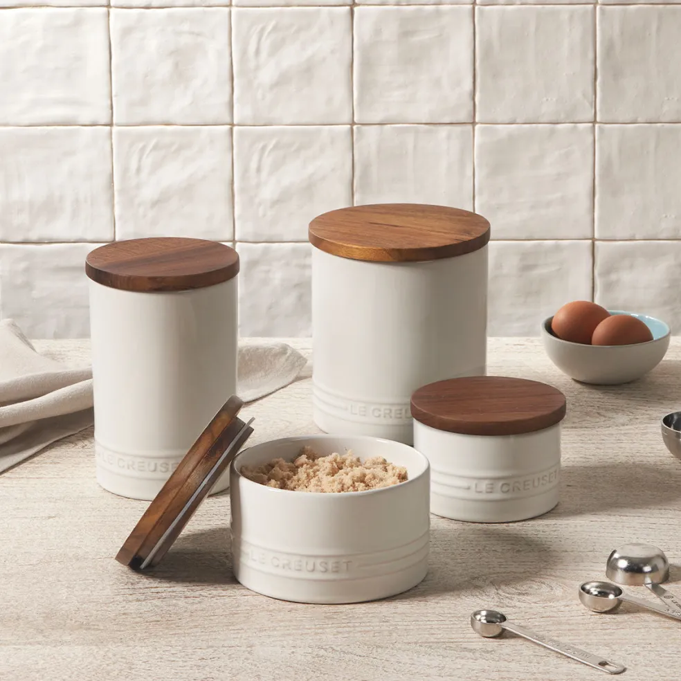 Bote cerámico con tapa de madera Signature Le Creuset