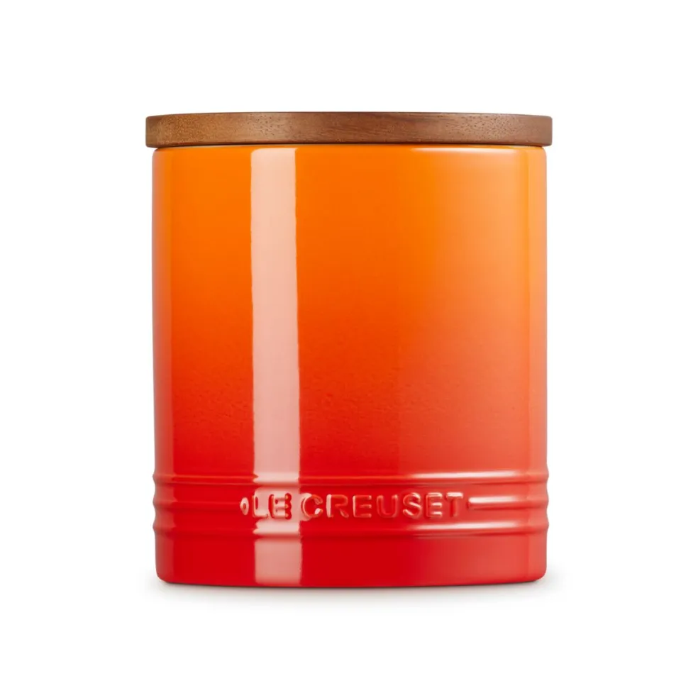 Bote cerámico con tapa de madera Signature Le Creuset