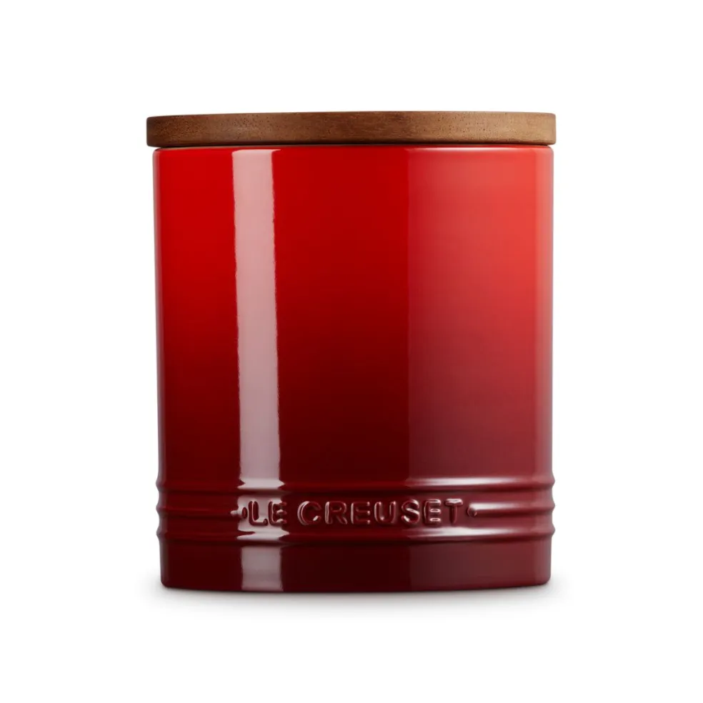 Bote cerámico con tapa de madera Signature Le Creuset