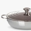 Cacerola acero inox baja con tapa 30cm 3-PLY Le Creuset
