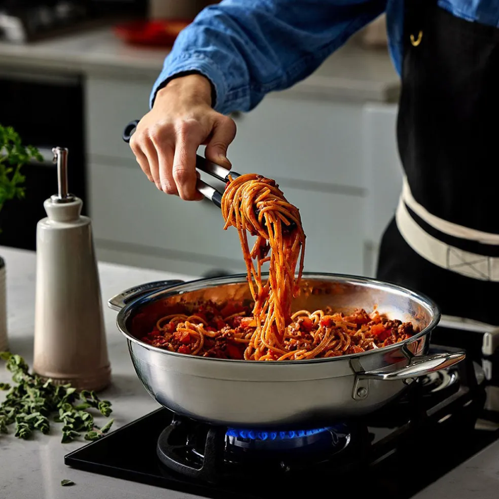 Cacerola acero inox baja con tapa 30cm 3-PLY Le Creuset