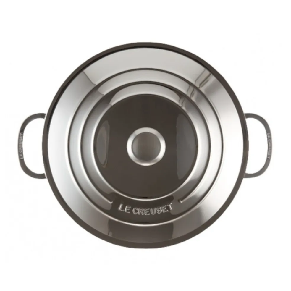 Cacerola acero inox baja con tapa 30cm 3-PLY Le Creuset