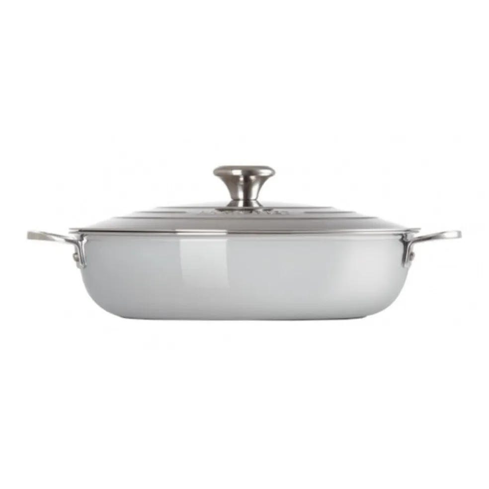 Cacerola acero inox baja con tapa 30cm 3-PLY Le Creuset