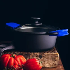 Cacerola alta con tapa Solid+ con asas de silicona Monix