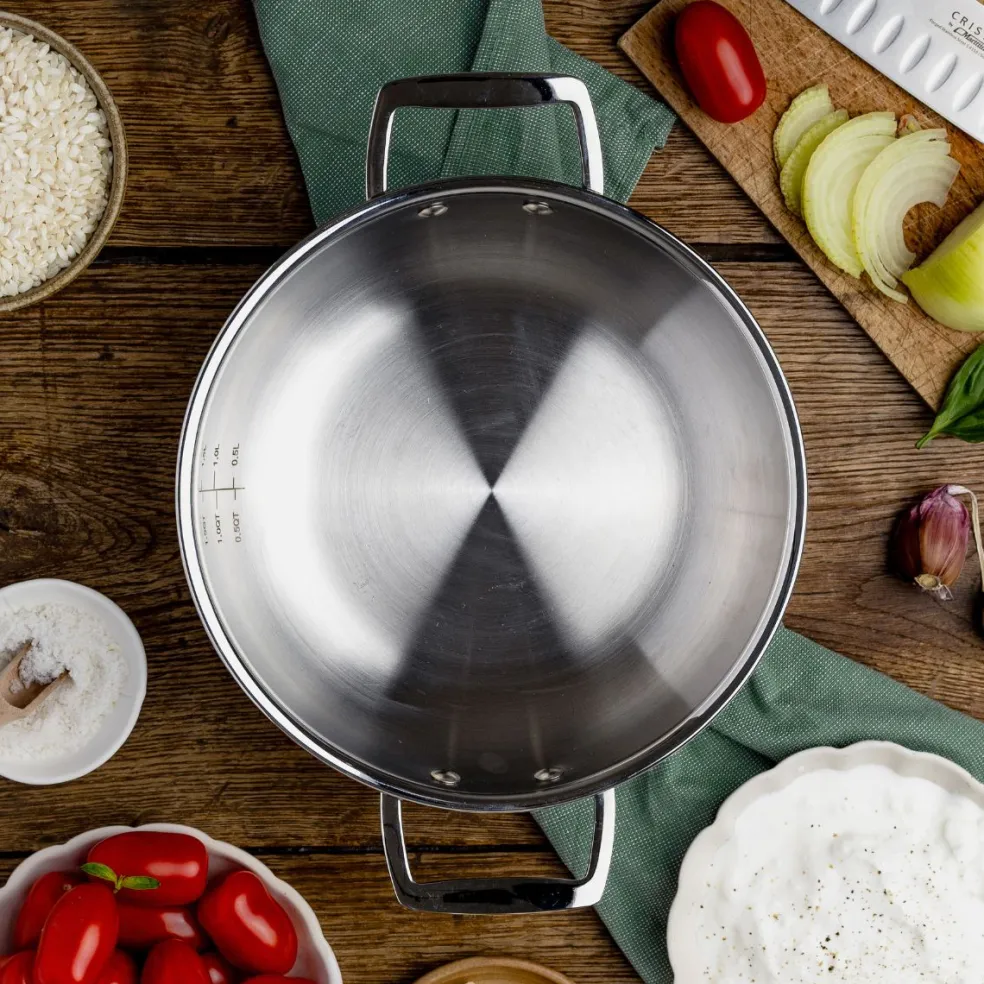Cacerola alta de acero inoxidable 5-Ply con tapa Castel'Pro Cristel