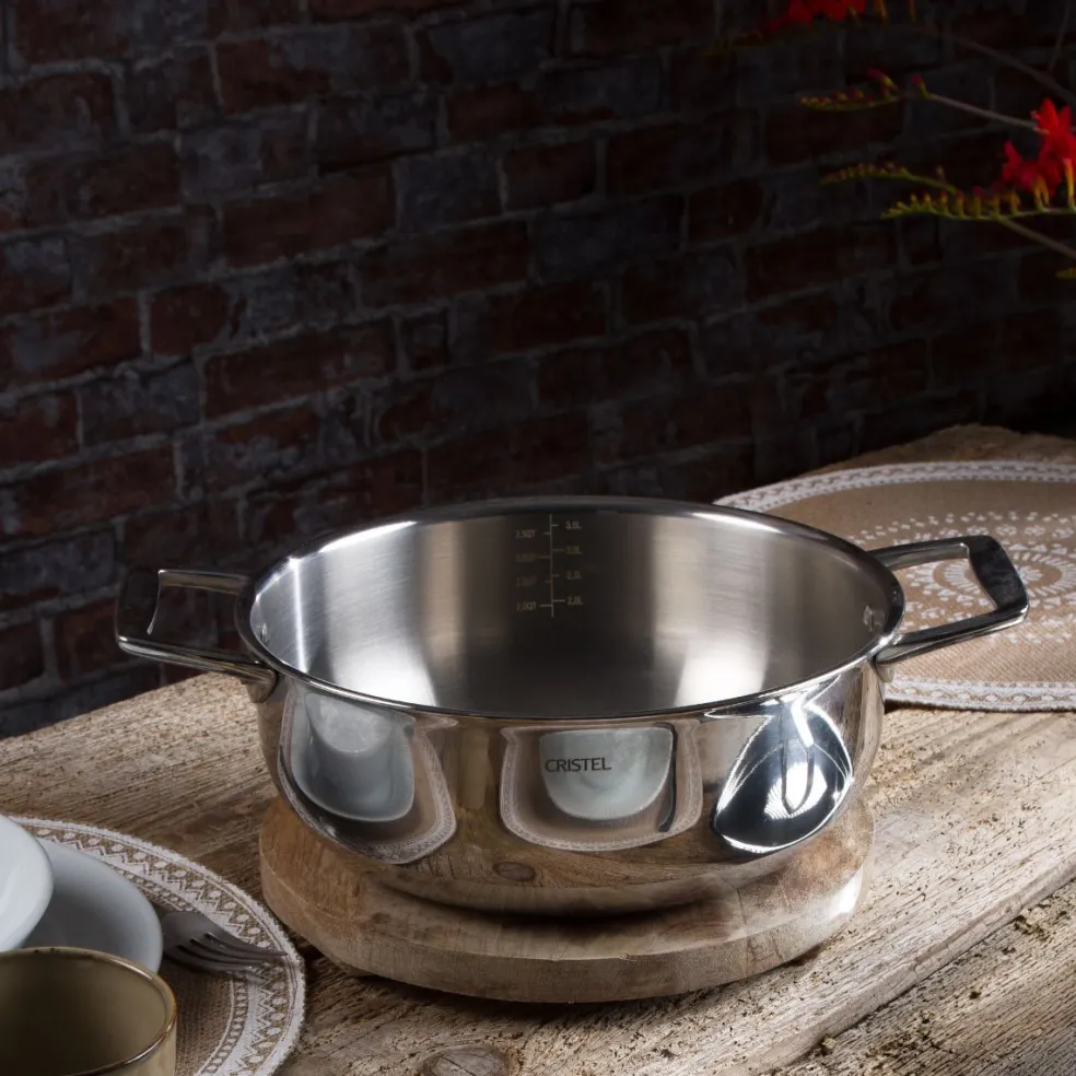 Cacerola alta de acero inoxidable 5-Ply con tapa Castel'Pro Cristel