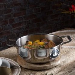Cacerola alta de acero inoxidable 5-Ply con tapa Castel'Pro Cristel