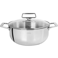 Cacerola alta de acero inoxidable 5-Ply con tapa Castel'Pro Cristel