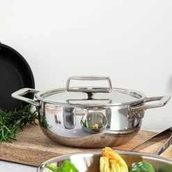 Cacerola alta de acero inoxidable 5-Ply con tapa Castel'Pro Cristel