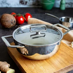 Cacerola alta de acero inoxidable 5-Ply con tapa Castel'Pro Cristel
