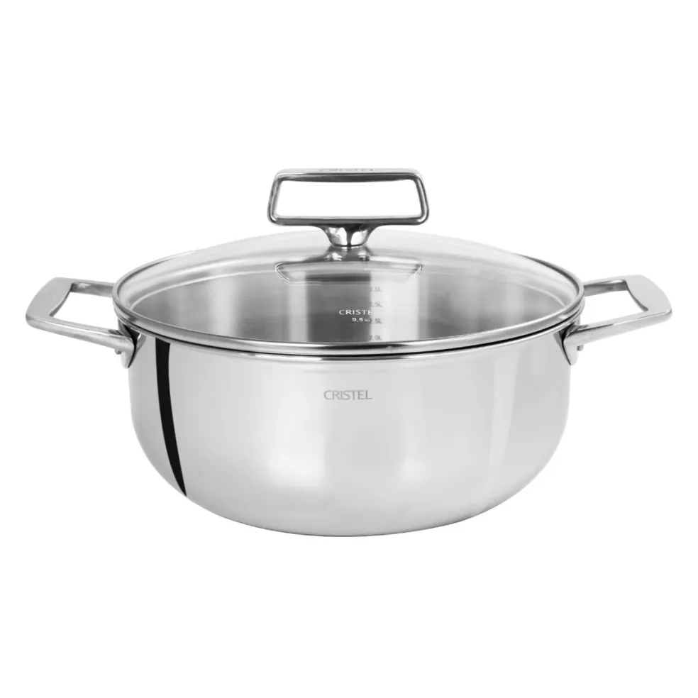 Cacerola alta de acero inoxidable 5-Ply con tapa Castel'Pro Cristel