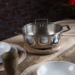 Cacerola alta de acero inoxidable 5-Ply con tapa Castel'Pro Cristel