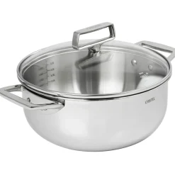 Cacerola alta de acero inoxidable 5-Ply con tapa Castel'Pro Cristel
