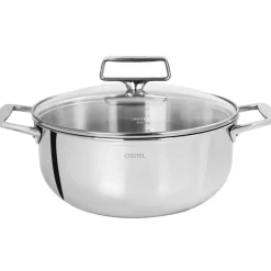 Cacerola alta de acero inoxidable 5-Ply con tapa Castel'Pro Cristel