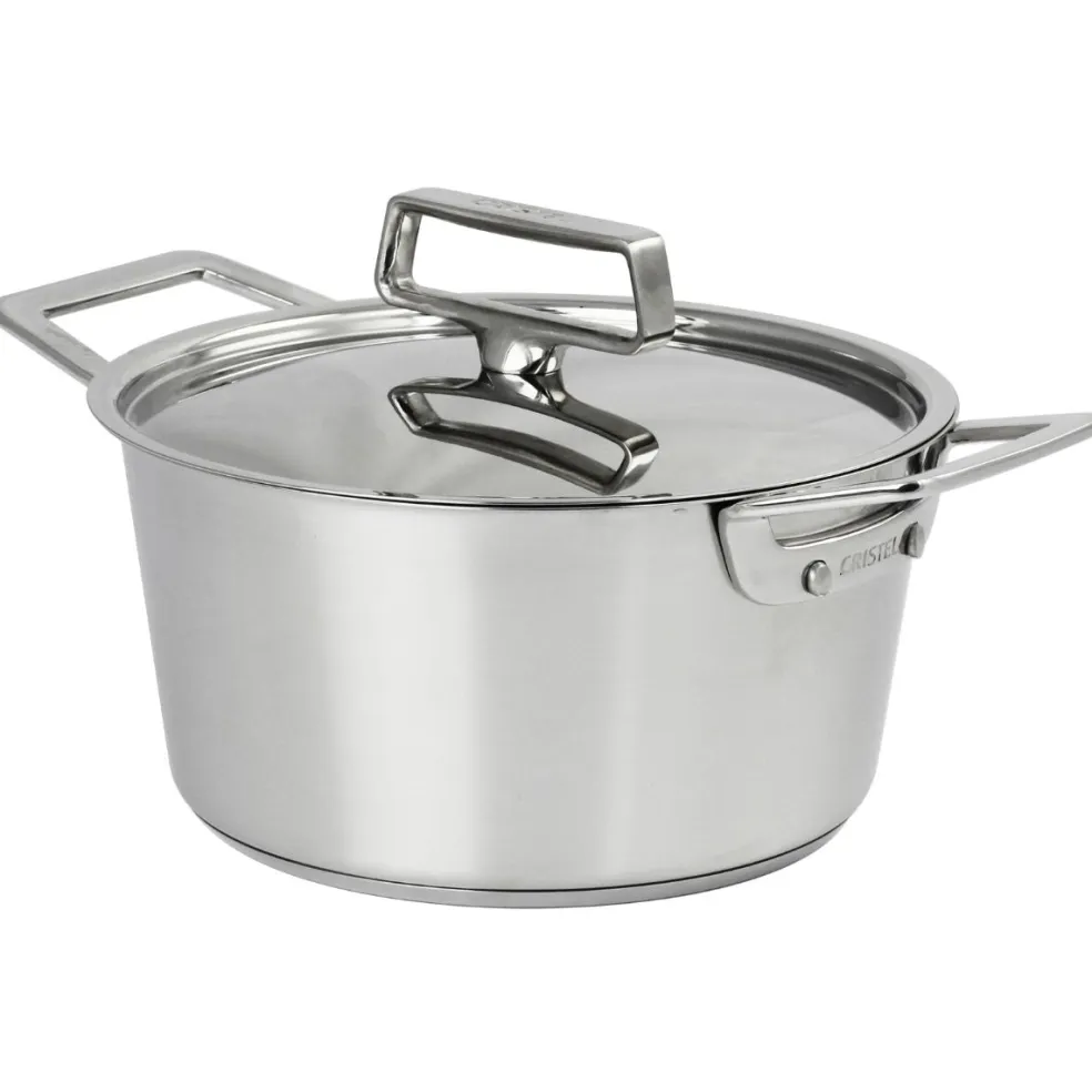 Cacerola alta de acero inoxidable con tapa de inox 1826 Cristel