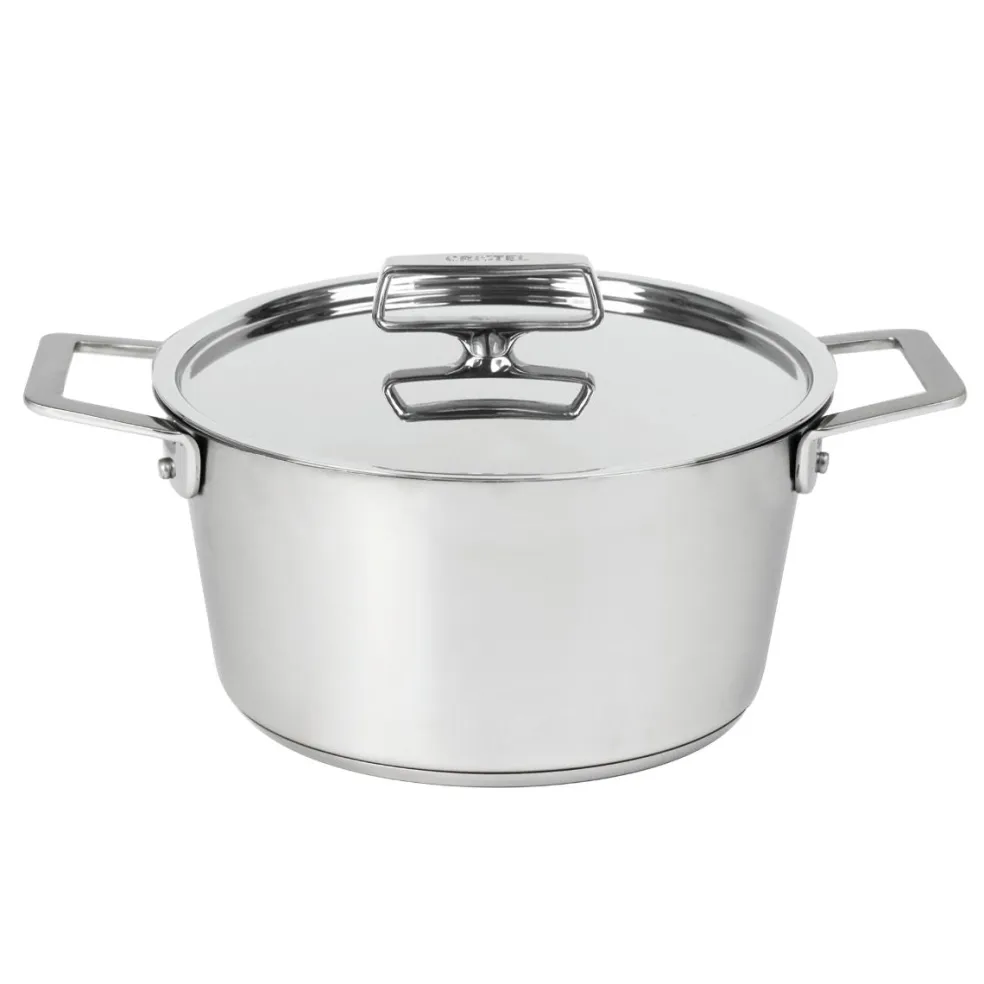 Cacerola alta de acero inoxidable con tapa de inox 1826 Cristel