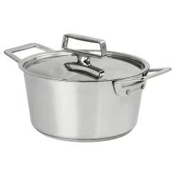 Cacerola alta de acero inoxidable con tapa de inox 1826 Cristel