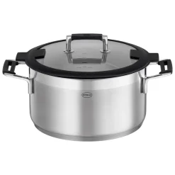 Cacerola alta de acero inoxidable con tapa de cristal Silence Pro Rösle